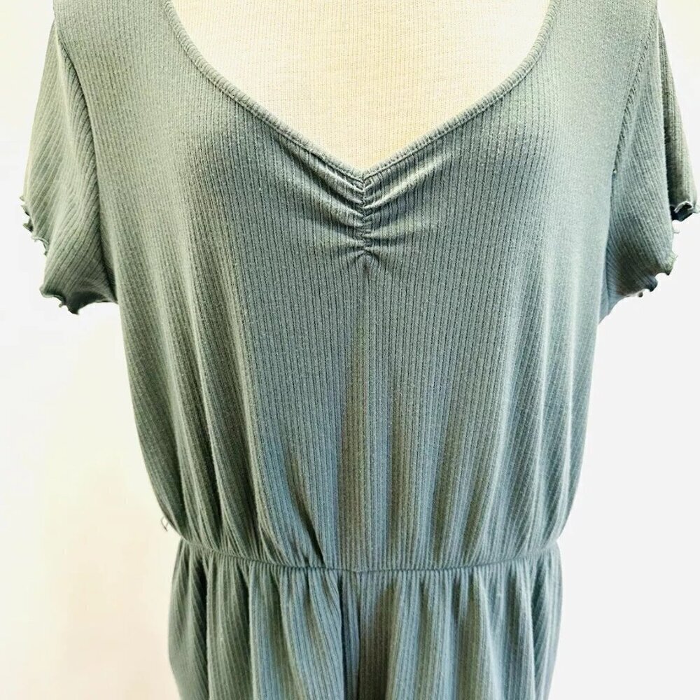 NWT SO GOOD FOR LIFE Juniors Short Sleeve V-Neck Green Romper Dress Size XXL - Picture 3 of 9